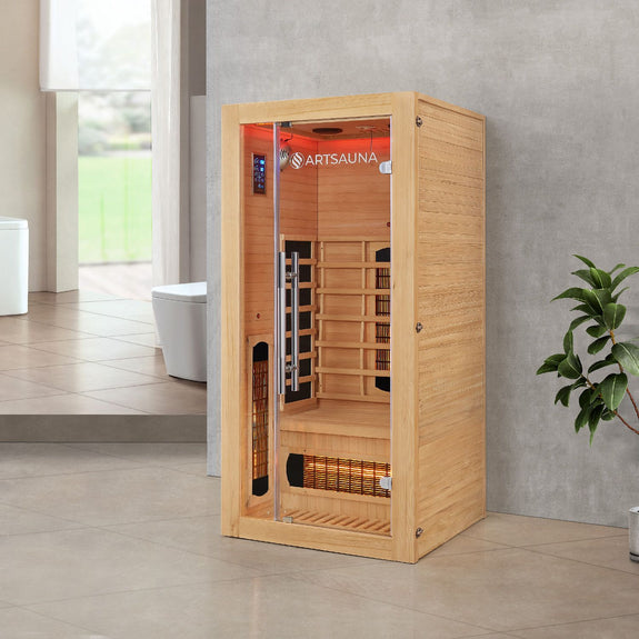 Infraroodcabine / Sauna Kiruna - 90x90x190 - Incl. LED & Bleutooth Radio - Afbeelding 8