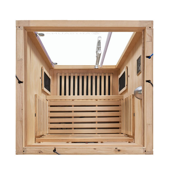 Infraroodcabine / Sauna Kiruna - 90x90x190 - Incl. LED & Bleutooth Radio - Afbeelding 9