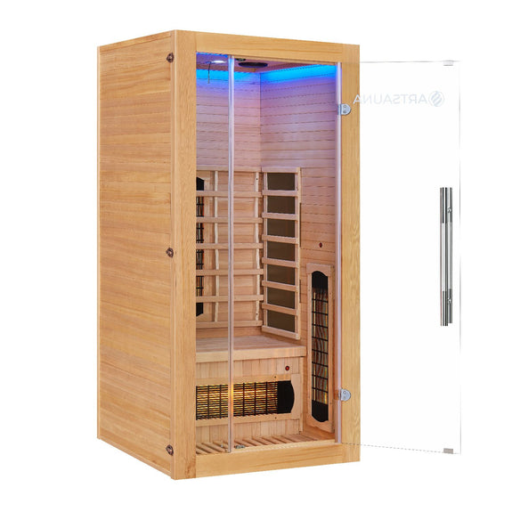 Infraroodcabine / Sauna Kiruna - 90x90x190 - Incl. LED & Bleutooth Radio - Afbeelding 1