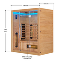 Infraroodcabine Kiruna 160 - 160x105-190cm - Dubbele Technologie - 3 personen