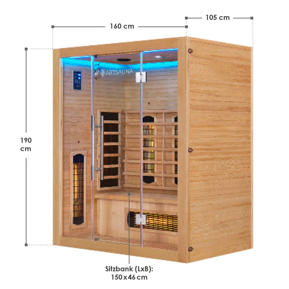 Infraroodcabine Kiruna 160 - 160x105-190cm - Dubbele Technologie - 3 personen - Afbeelding 6