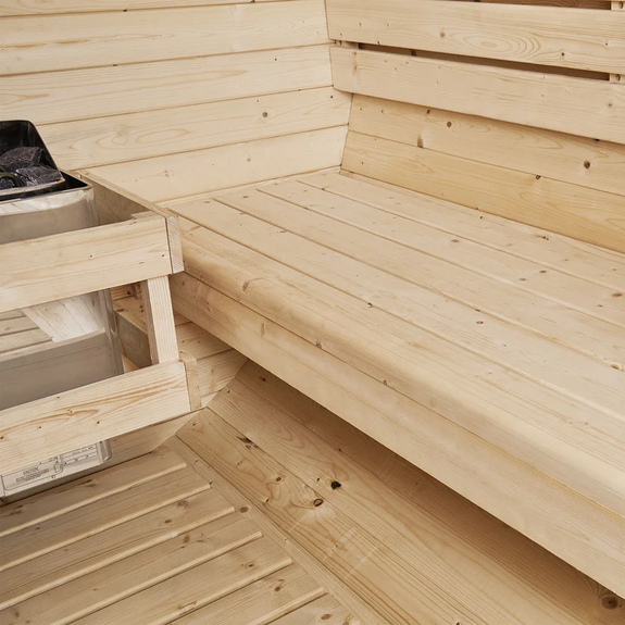 Barrelsauna Spitsbergen - Incl. saunakachel - Ø 190 cm - 3,6 - 8 kW - 2 tot 6 personen - 191x193x180 cm - Afbeelding 10