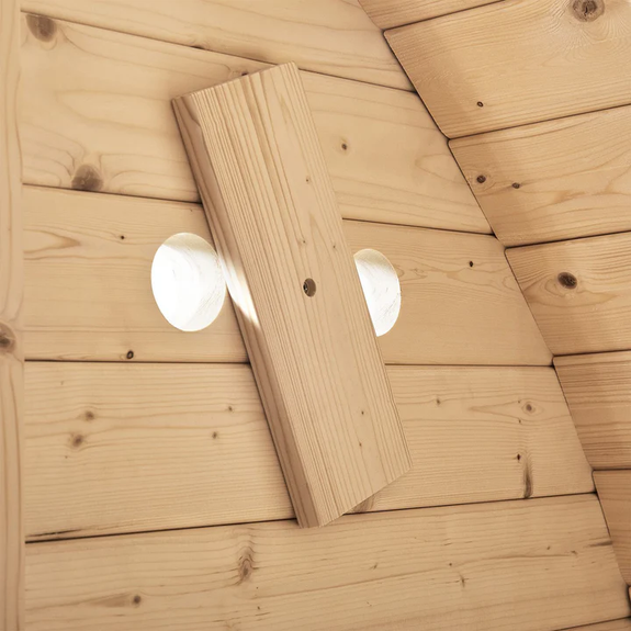 Barrelsauna Spitsbergen - Incl. saunakachel - Ø 190 cm - 3,6 - 8 kW - 2 tot 6 personen - 191x193x180 cm - Afbeelding 5