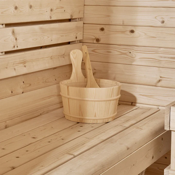 Barrelsauna Spitsbergen - Incl. saunakachel - Ø 190 cm - 3,6 - 8 kW - 2 tot 6 personen - Afbeelding 11