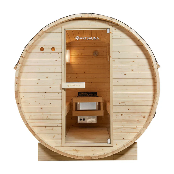 Barrelsauna Spitsbergen - Incl. saunakachel - Ø 190 cm - 3,6 - 8 kW - 2 tot 6 personen - Afbeelding 19