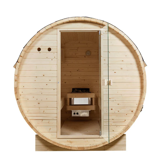 Barrelsauna Spitsbergen - Incl. saunakachel - Ø 190 cm - 3,6 - 8 kW - 2 tot 6 personen - Afbeelding 18