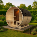 Barrelsauna Spitsbergen - Incl. Saunakachel - 2-6 Personen - 185x220x190 cm