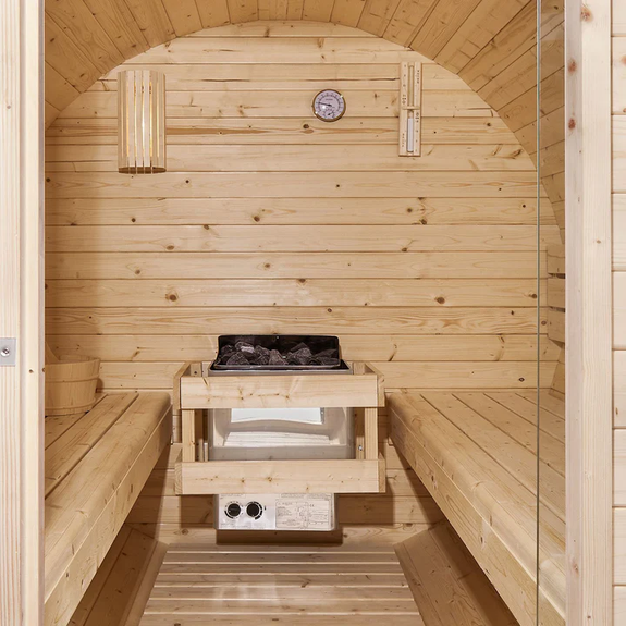 Barrelsauna Spitsbergen - Incl. Saunakachel - 2-6 Personen - 185x220x190 cm - Afbeelding 4