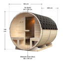 Barrelsauna Spitsbergen - Incl. Saunakachel - 2-6 Personen - 185x220x190 cm