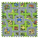 Kinderpuzzelmat - Jascha - 9-delig - Stad met straten design