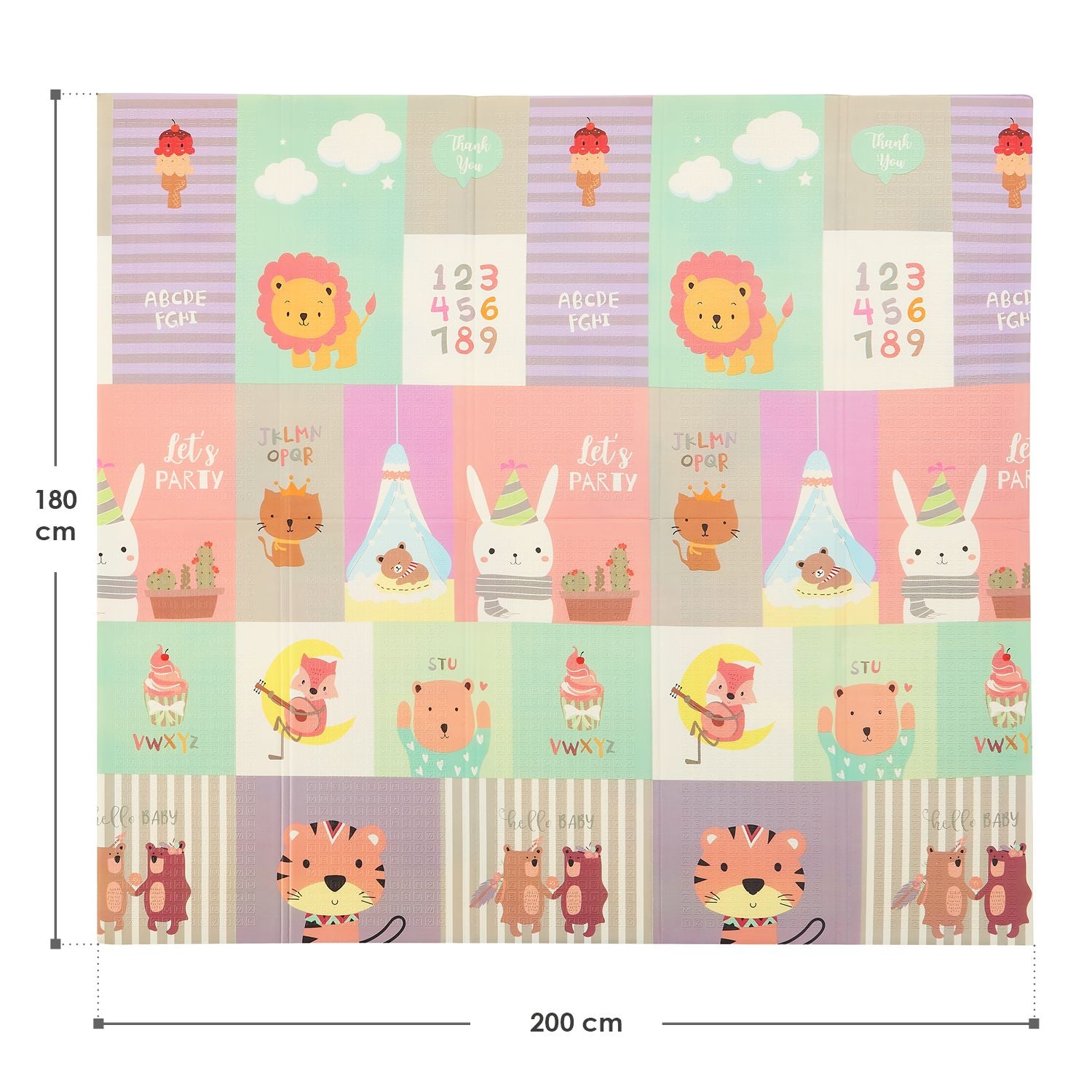 Kinder Speelmat / Speelkleed Lina - 180 x 200 cm - Wit