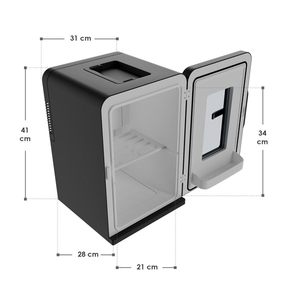 Mobiele Mini-Koelkast 2 in 1 - 15 Liter - Zwart - Afbeelding 3