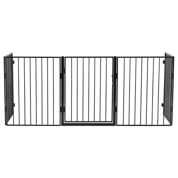 Metalen kachelscherm / openhaard hek - 300 cm - Incl. Poort - Afbeelding 6