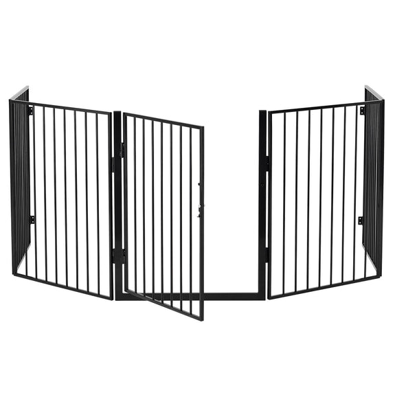Metalen kachelscherm / openhaard hek - 300 cm - Incl. Poort - Afbeelding 1