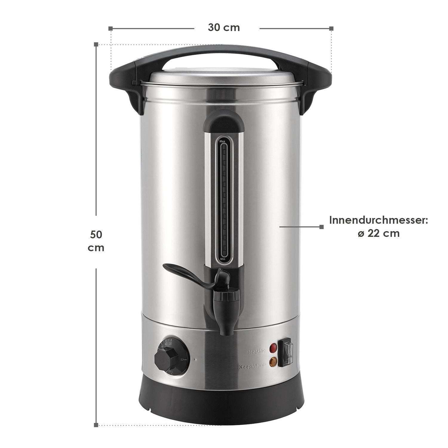 RVS Glühweinkoker / Glühweinketel Teramo - 10 Liter - 1500 Watt