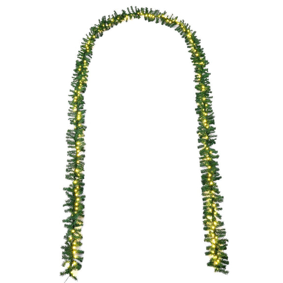 Kunstkerstslinger / Sparrenslinger / Kerstslinger - 10 Meter - 200 LED's - Binnen & Buiten - Afbeelding 5