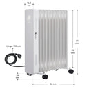 Elektrische verwarming / radiator - 2500 Watt - Wit