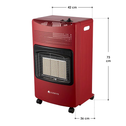 Gaskachel / Gashaard - 3-standen - Max 4200 Watt - Rood