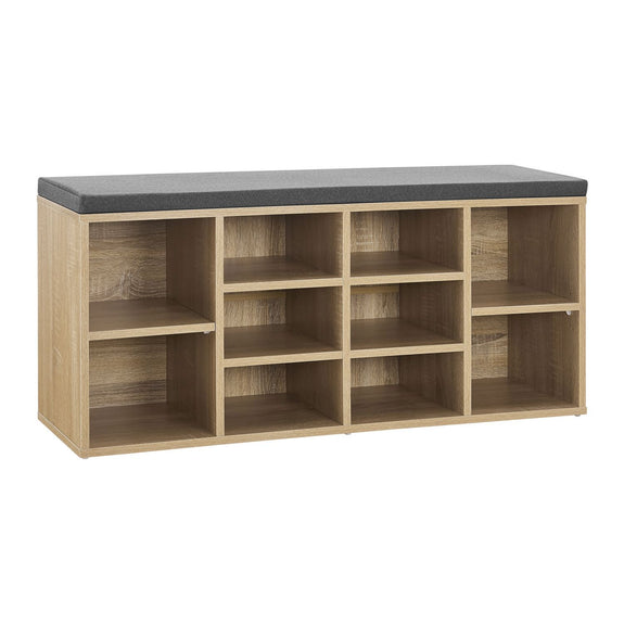 Schoenenkast / schoenenrek 10 vakken - 104 x 30 x 48 cm - Houtkleur - Afbeelding 1