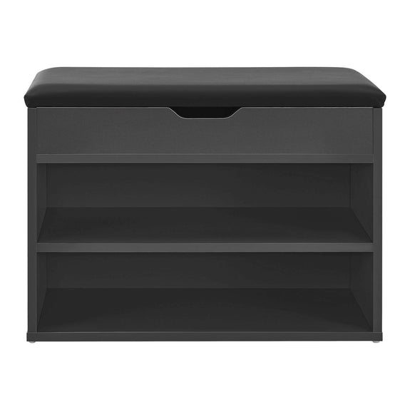 Schoenenkast / schoenenrek 2 vakken - 60 x 30 x 44 cm - Donkergrijs - Afbeelding 3
