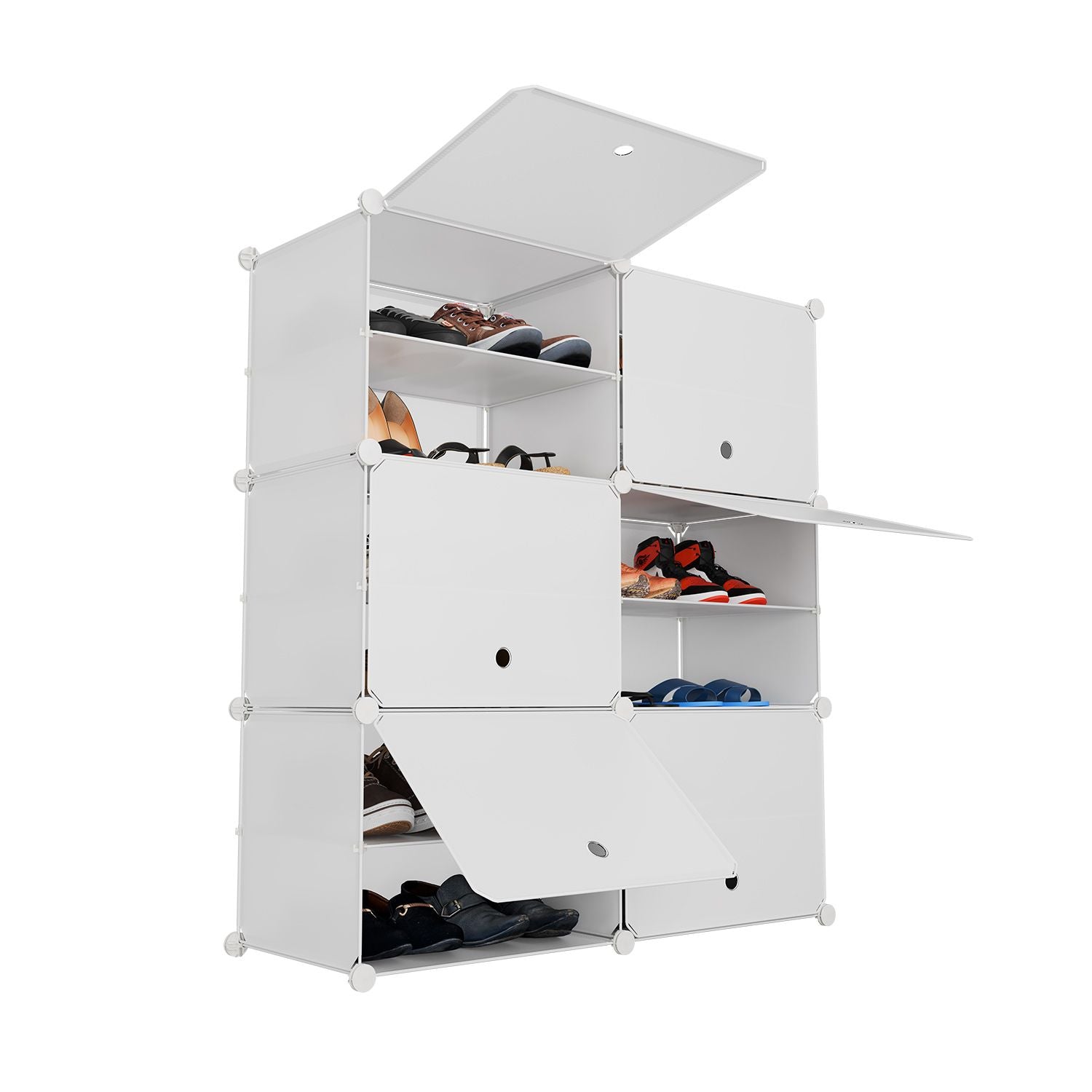 Schoenenkast / Schoenenrek - 85 x 96 x 31 cm - Wit