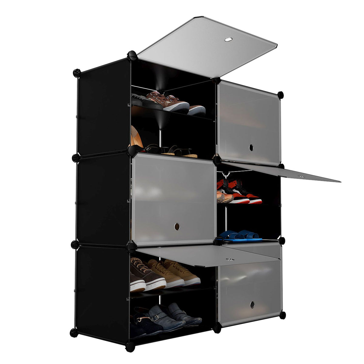 Schoenenkast / Schoenenrek - 85 x 96 x 31 cm - Zwart