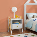 Nachtkastje Jamie - wit/houtkleur - 1 lade