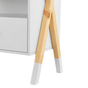 Nachtkastje Jamie - wit/houtkleur - 1 lade