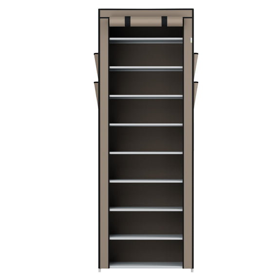 Schoenenkast / Schoenenrek M - 9 Niveaus - Stof - Lichtbruin - Afbeelding 3