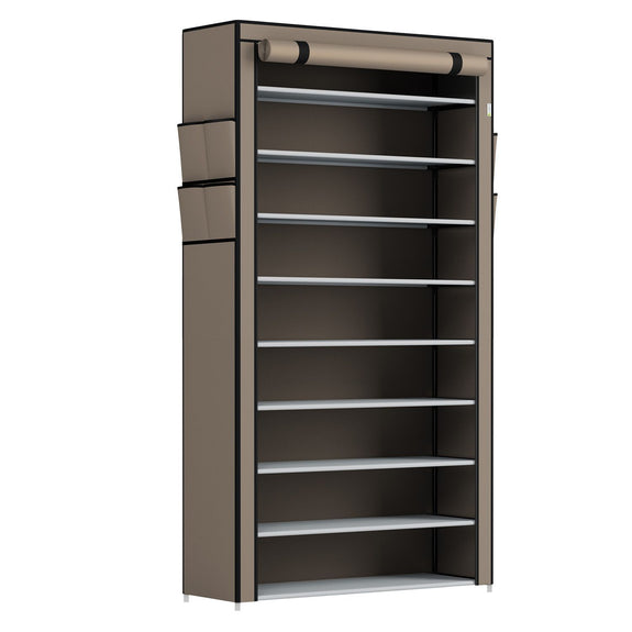 Schoenenkast / Schoenenrek L - 9 Niveaus - Stof - Lichtbruin - Afbeelding 1