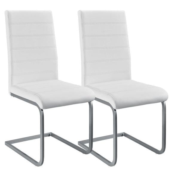 2 Eetkamerstoelen / stoel - Vegas - Kunstleer - Wit - Afbeelding 1