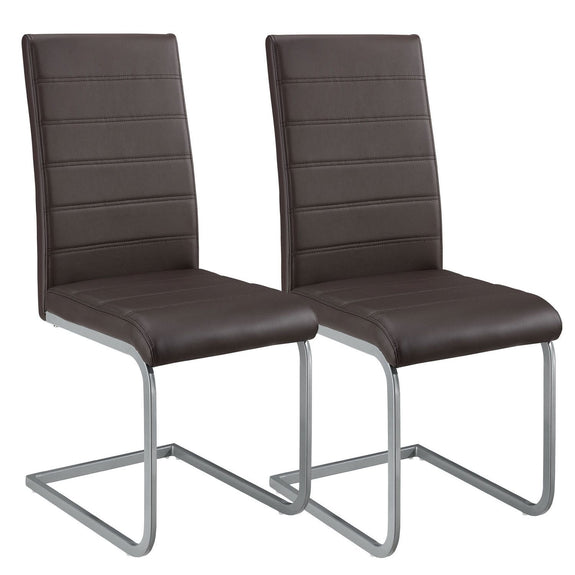 2 Eetkamerstoelen / stoel - Vegas - Kunstleer - Bruin - Afbeelding 1