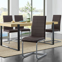 4 Eetkamerstoelen / stoel - Vegas - Kunstleer - Bruin