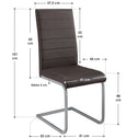 4 Eetkamerstoelen / stoel - Vegas - Kunstleer - Bruin