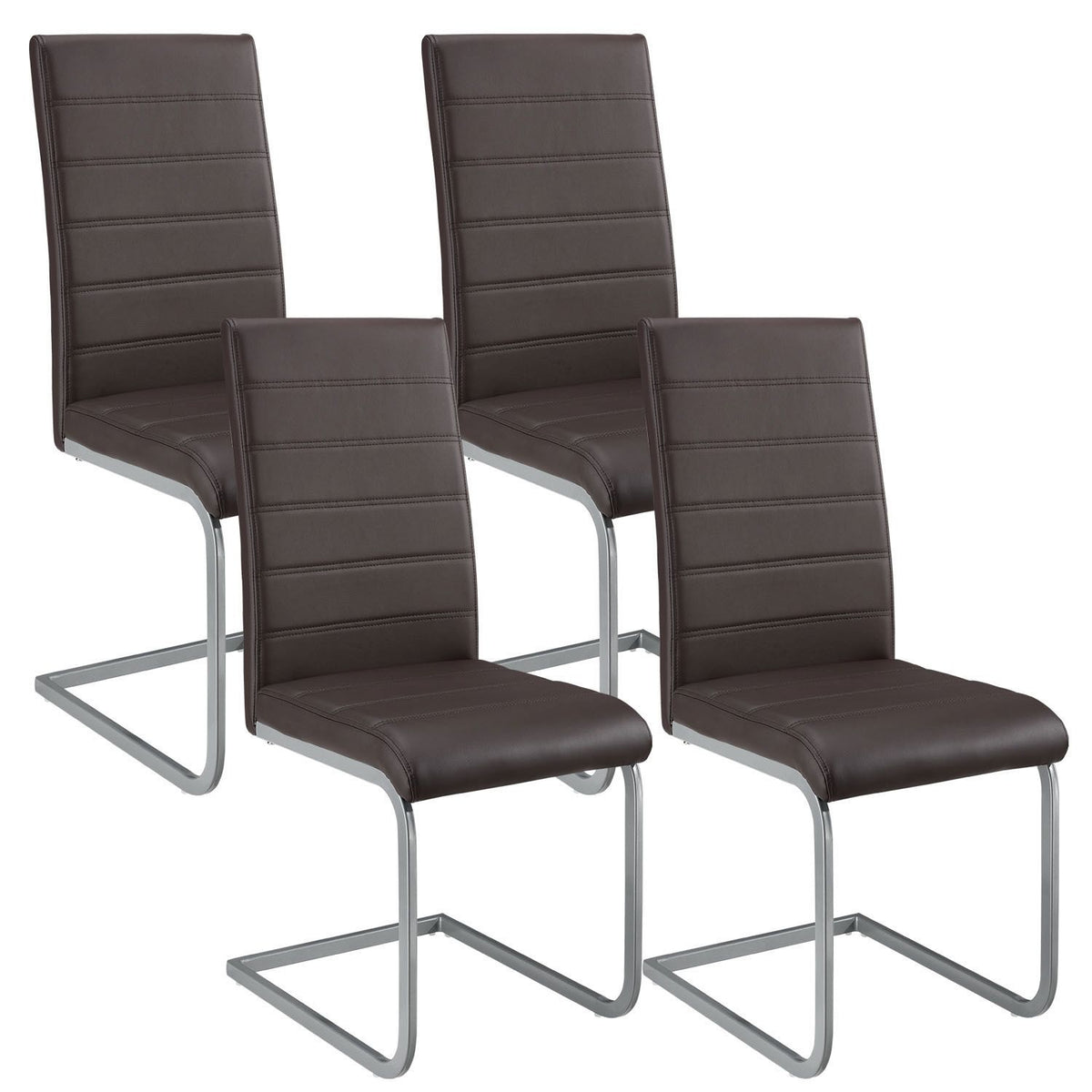 4 Eetkamerstoelen / stoel - Vegas - Kunstleer - Bruin