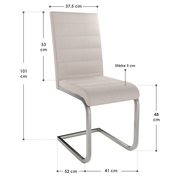 2 Eetkamerstoelen / stoel - Vegas - Kunstleer - Beige - Afbeelding 1