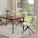 Eetkamerstoel / Draaistoel Dallas - Set van 2 - Beige - Metalen onderstel