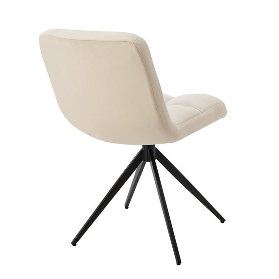 Eetkamerstoel / Draaistoel Dallas - Set van 2 - Beige - Metalen onderstel - Afbeelding 5