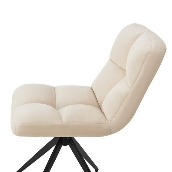 Eetkamerstoel / Draaistoel Dallas - Set van 2 - Beige - Metalen onderstel - Afbeelding 7
