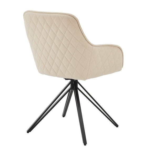 Eetkamerstoel / Draaistoel / Kuipstoel Clyde - Beige - Metalen onderstel - Afbeelding 5