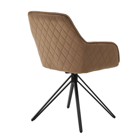 Eetkamerstoel / Draaistoel / Kuipstoel Clyde - Cognac - Metalen onderstel - Afbeelding 5