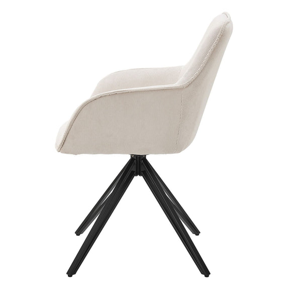 Eetkamerstoel / Draaistoel / Kuipstoel Clyde - Corduroy Beige - Afbeelding 3