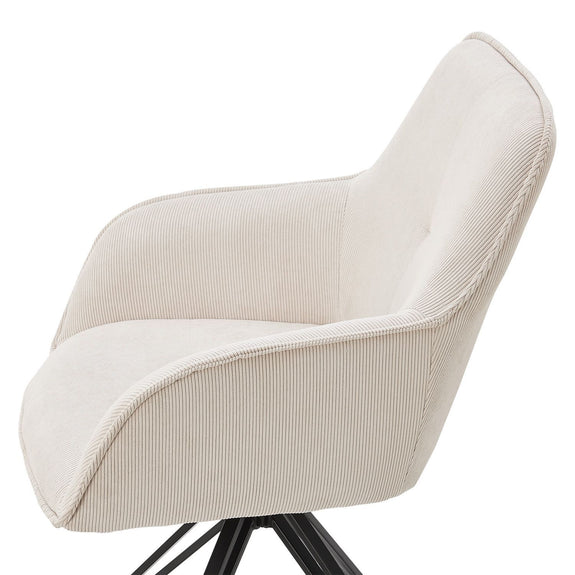 Eetkamerstoel / Draaistoel / Kuipstoel Clyde - Corduroy Beige - Afbeelding 6