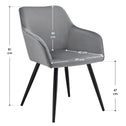 Loungestoel / Eetkamerstoel Tarje - 2-Delig - Grijs - Velvet