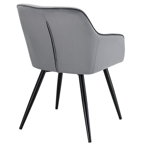Loungestoel / Eetkamerstoel Tarje - 2-Delig - Grijs - Velvet - Afbeelding 7