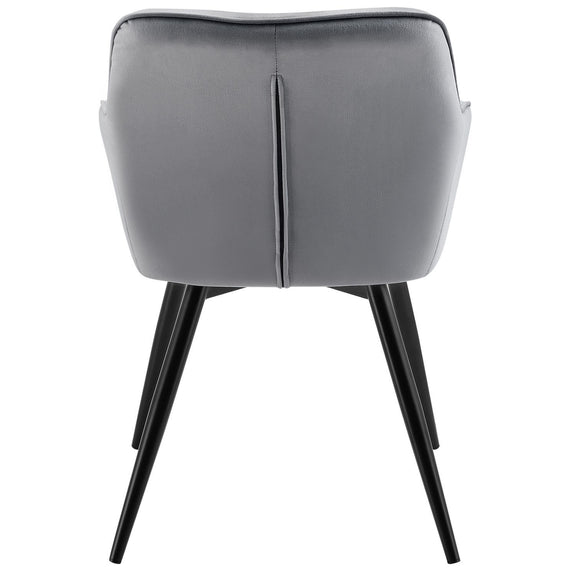 Loungestoel / Eetkamerstoel Tarje - 2-Delig - Grijs - Velvet - Afbeelding 8