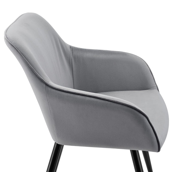 Loungestoel / Eetkamerstoel Tarje - 2-Delig - Grijs - Velvet - Afbeelding 9