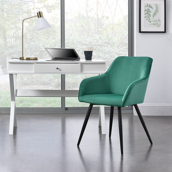 Loungestoel / Eetkamerstoel Tarje - 2-Delig - Groen - Velvet - Afbeelding 2