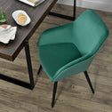 Loungestoel / Eetkamerstoel Tarje - 2-Delig - Groen - Velvet