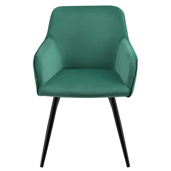 Loungestoel / Eetkamerstoel Tarje - 2-Delig - Groen - Velvet - Afbeelding 4